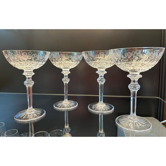 Rogaska "Gallia" Crystal Champagne Sherbet Glasses 7 1/8 Inches Tall Set of 6 - Picture 2 of 10